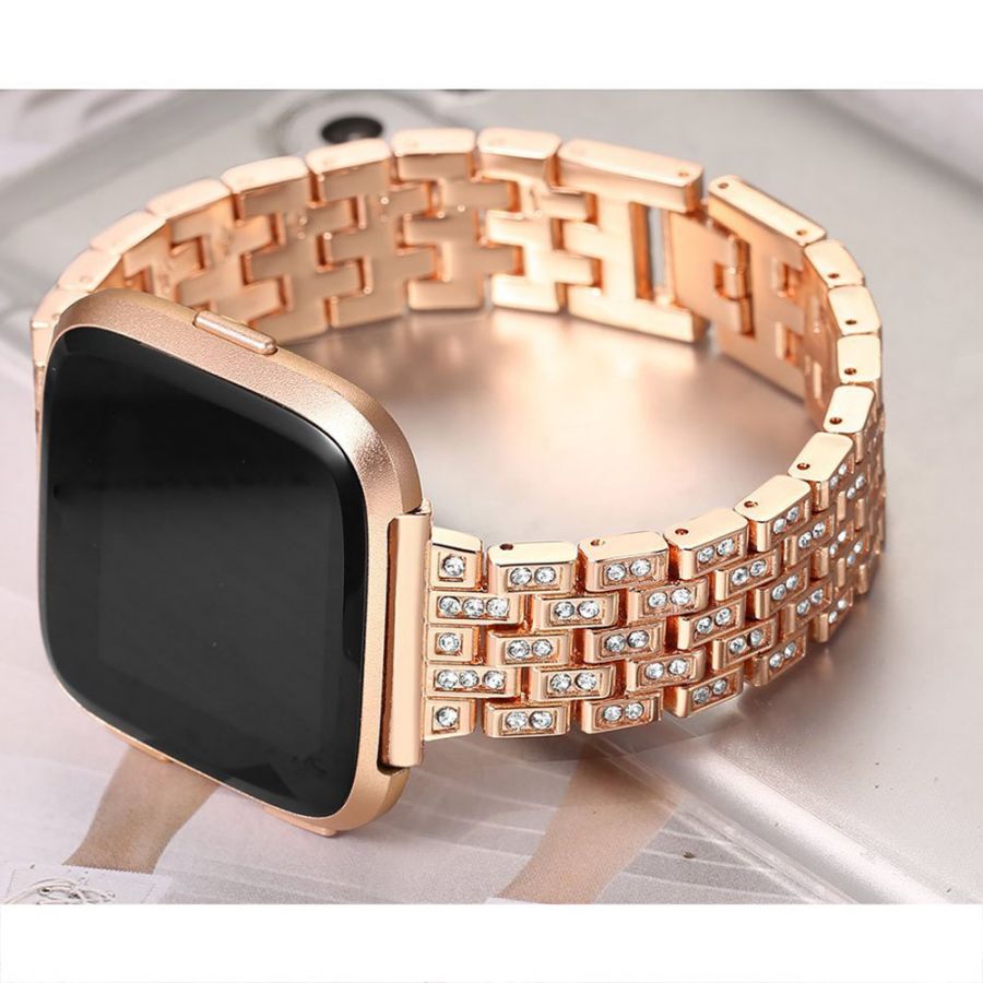 versa rose gold with black band